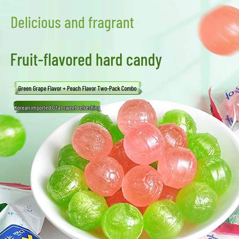 Lotte Green Grape & Peach Hard Candy (2-Pack)