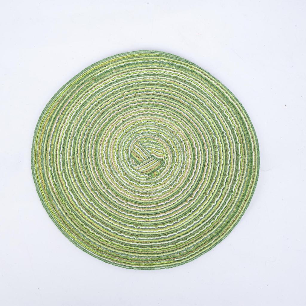 Japanese-Style Cross-Stitch Round Coaster, 11cm - Decorative Anti-Scald Heat Pad