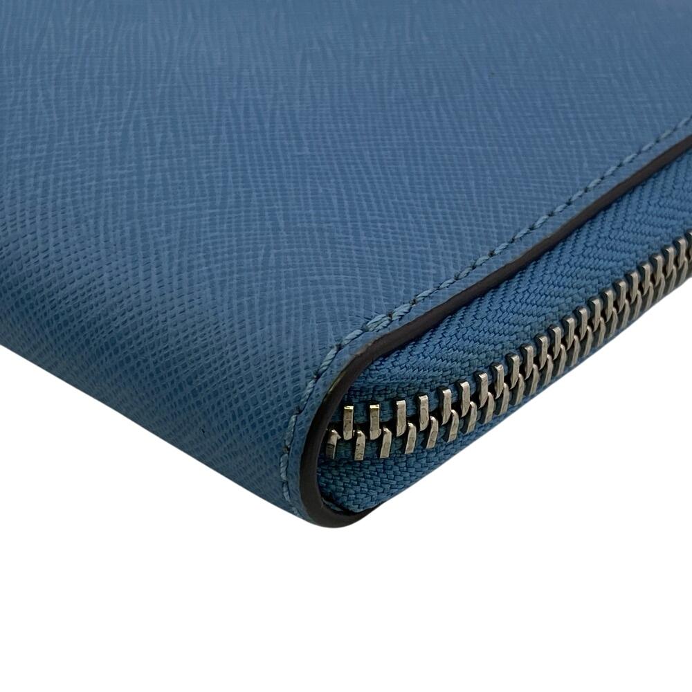 Michael Kors Zip Around Jet set leather Travel Continental Wallet Bifold Wallet blue leather Women Used