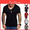 High-quality Men's Slim V Neck Short Sleeve Muscle Tee T-shirt For Casual Wear