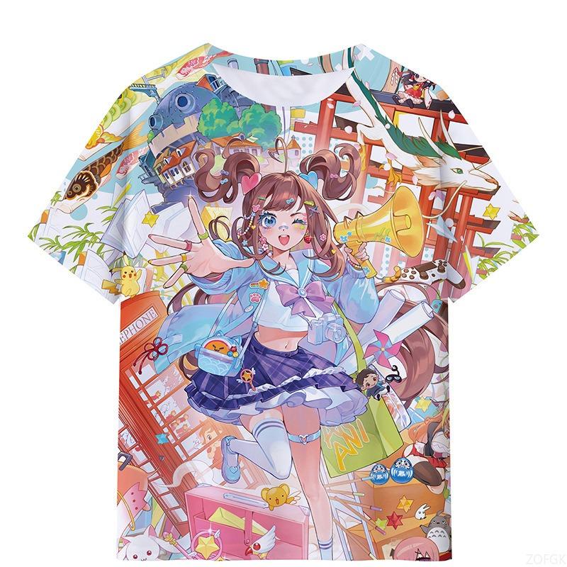 Sexy Anime Mädchen 3D-Druck T-Shirt Tops Herren Damen Mode Sport Übergröße Tops T-Shirts Sexy Mädchen Sommer T-Shirt Kinderbekleidung