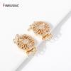 14K Gold Plated Brass Multi Strand Layering Clasps Flower Bracelet Necklace Connector Clasps For DIY Jewelry Making Accessories
