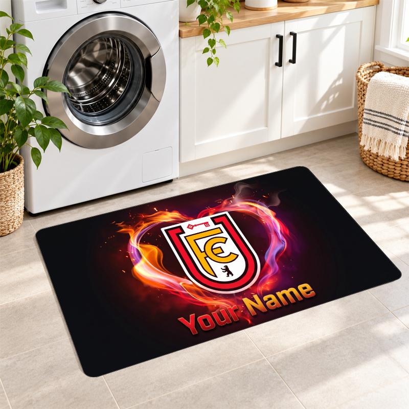 Union Berlin Individueller Name Flanellteppich Küchenmatte Rutschfester Bodenteppich Personalisierte Heimdekoration