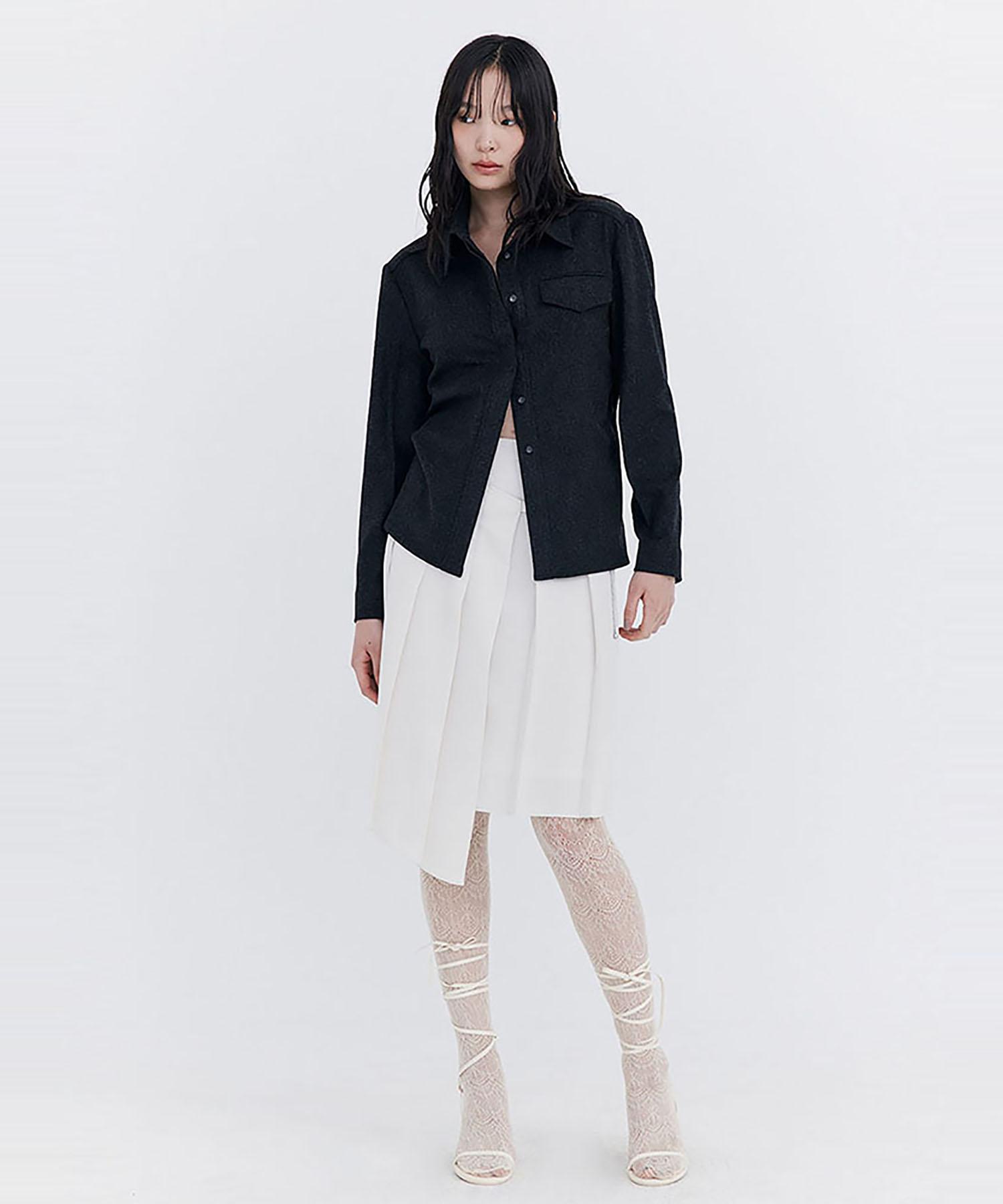 Bundercammer Wool Slim-Line Shirt_Charcoal S