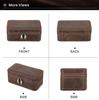 Vintage Crazy Horse Leather Watch and Jewelry Travel Box - Genuine Three-Piece Storage, Portable Ornament Gift Case.