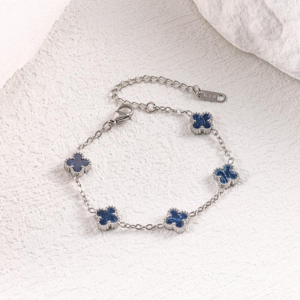 Bracciale Mini Quadrifoglio Madreperla 9mm Lussuoso e di Alta Gamma per Donna Resistente al Colore