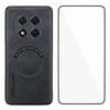 WANLONFENG YBP Series For Xiaomi Redmi Note 14 Pro 5G/Poco X7 5G Magnetic Case with Tempered Glass Film PU+TPU Phone Cover Precise Cutouts