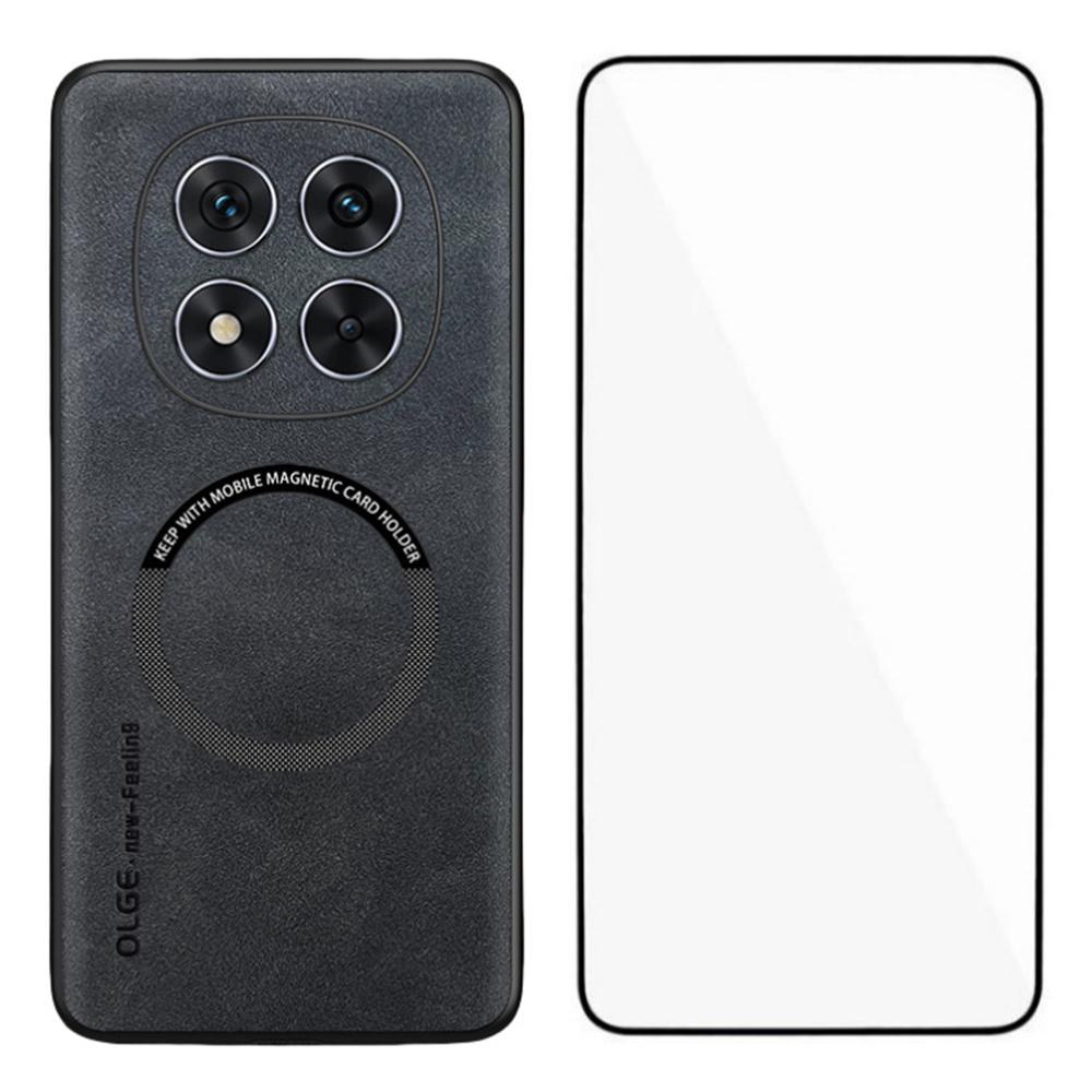 WANLONFENG YBP Series For Xiaomi Redmi Note 14 Pro 5G/Poco X7 5G Magnetic Case with Tempered Glass Film PU+TPU Phone Cover Precise Cutouts
