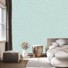 Checkerboard wallpaper white, sea blue and light gray 50x1000