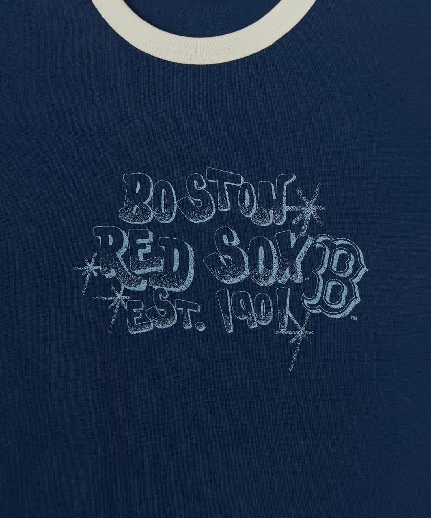 Emelbi Letter Graphic Regular Fit Ringer T-Shirt Bos (D.Navy) (A Type)