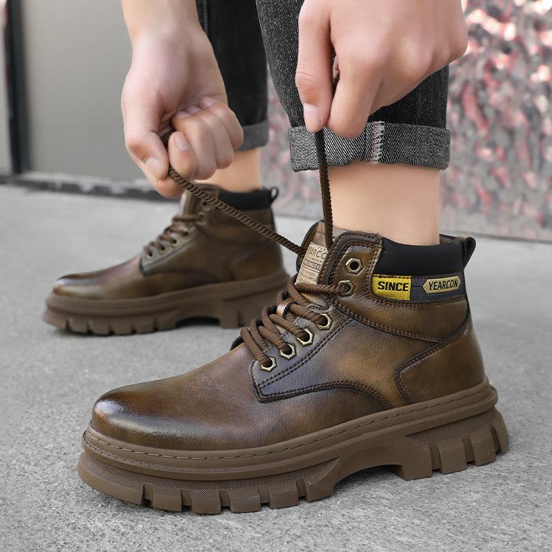 Popular Martin Boots Autumn and Winter New High-top Tooling Shoes Men's Versatile Waterproof and Wear-resistant Short Boots Casual Trendy Shoes