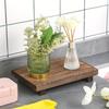 Charming Walnut Brown Wooden Tray Base Versatile Soap Holder for Bathroom & Kitchen Floral Displays & Home Organization