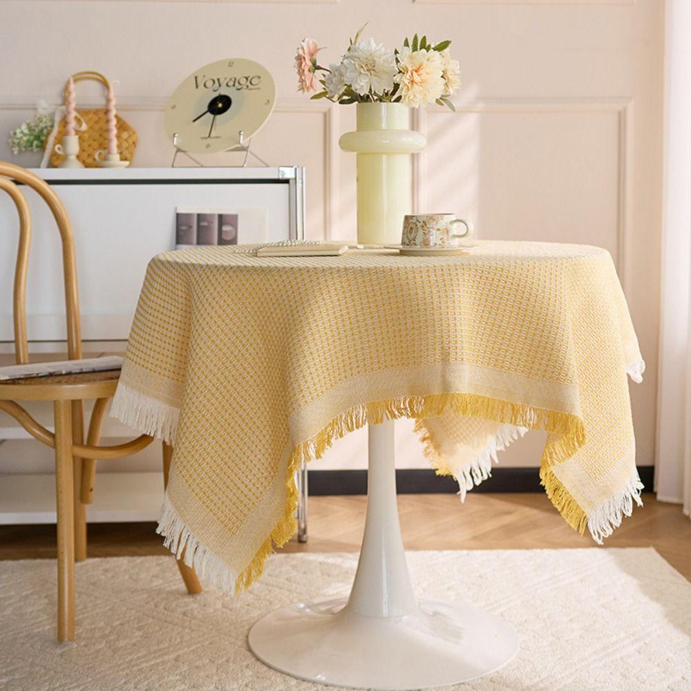 Waffle Texture Garden Table Cloth White Dinner Tea Table Covers  Photography Background