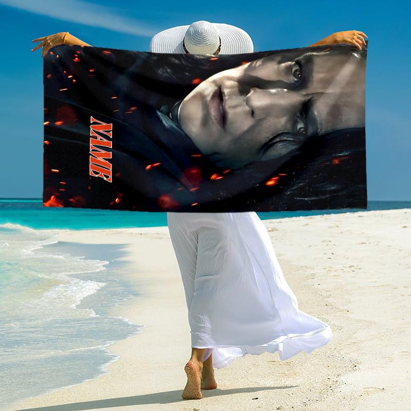 Personalized "Flame Within Shadow" Beach Towel Microfiber Beach Towel Thin Absorbent for Beach Swimming Yoga Bath Sports. 0910378