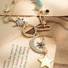 Moon Star Multi Charm Lariat Necklace Gold Paperclip Chain Y Shaped Pendant Necklace Fashion Jewelry for Women