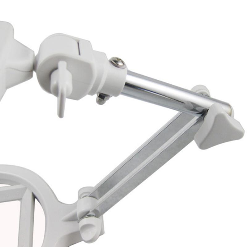 Lente d'ingrandimento da scrivania con illuminazione, grande formato 130 mm, pieghevole, 2x 6x, lampada da tavolo, occhiali d'ingrandimento con scala LED, terza mano, lente d'ingrandimento