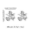Exaggerated Gold Color Double-Layer Flower Stud Earrings for Women Creative White Imitation Pearl Temperament Earrings Jewelry