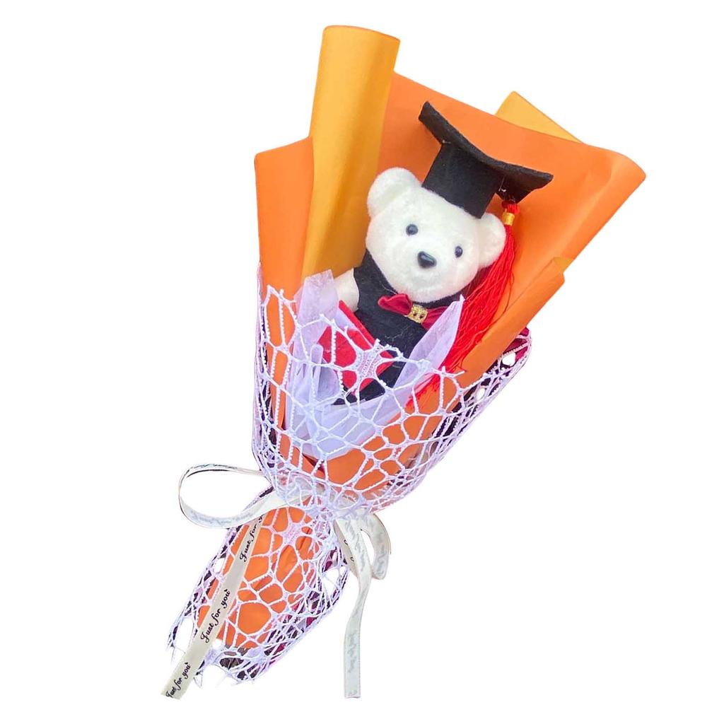 Artificial Flower Bouquets for Children Student Teacher Graduation Flower Bouquets with Toy Bear for Graduation Ceremony