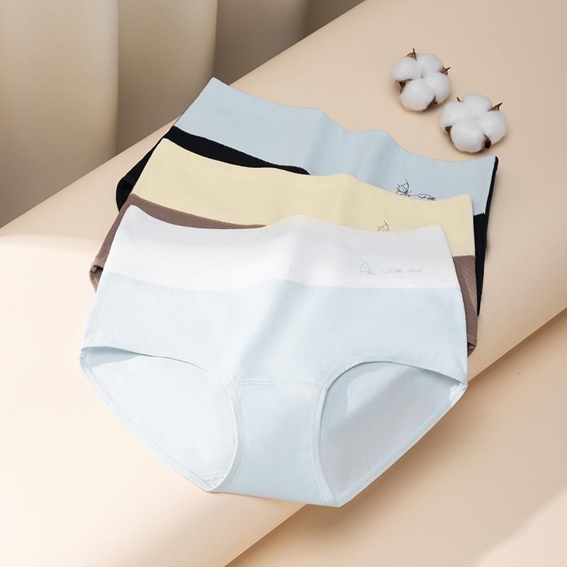 Ladies Spring and Autumn Pure Cotton Long Crotch 10A Antibacterial Crotch High Waist Belly Lift Hip Briefs