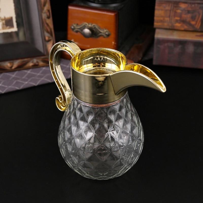 Caraffa d'acqua in vetro retro mediorientale con motivo elegante, dispenser d'acqua per casa, cucina e tavolo da pranzo
