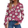 Women's Print Long Sleeve Shirts Elegant Casual Tops Trendy Shirts Tops