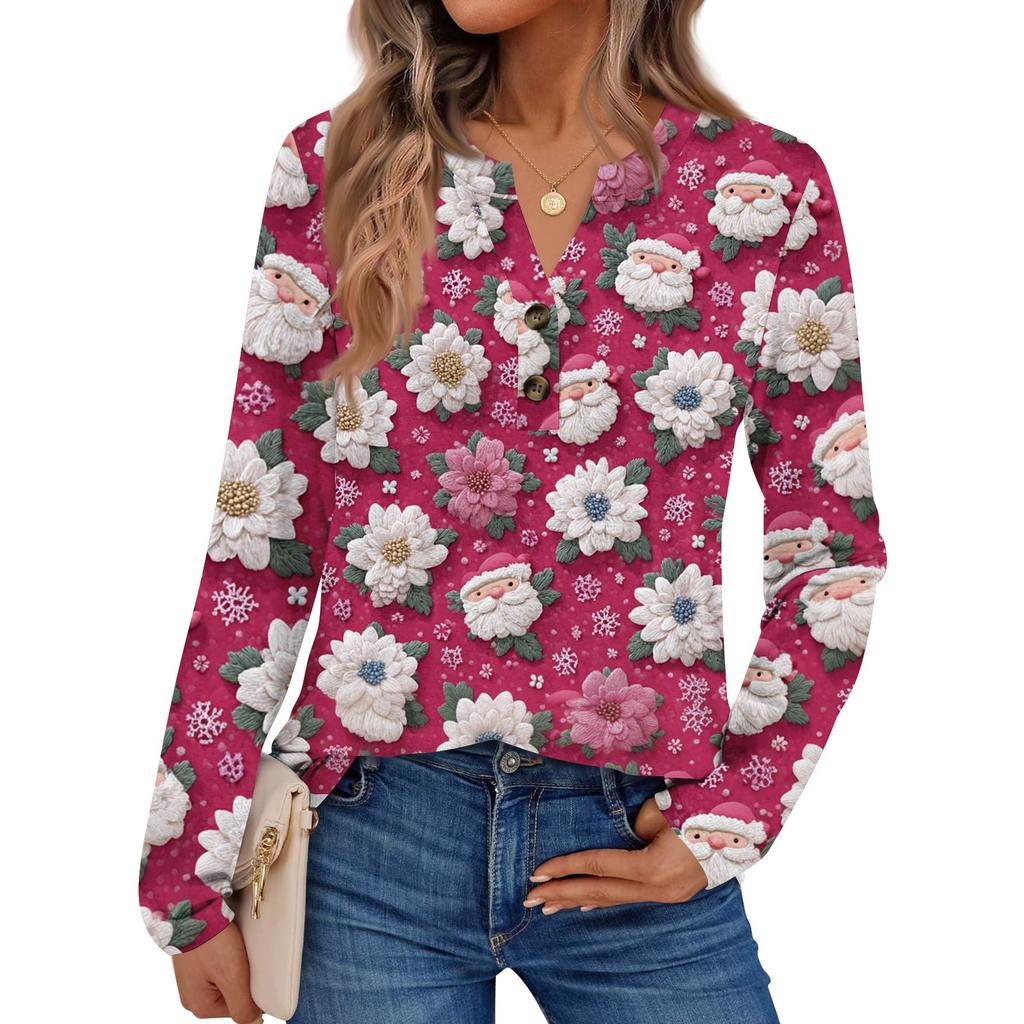 Women's Print Long Sleeve Shirts Elegant Casual Tops Trendy Shirts Tops