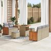 8-piece Garden Sofa with Beige Cushions Poly Rattan Acacia, 3-piece Garden Dining Set with Beige Cushions Poly 3365197