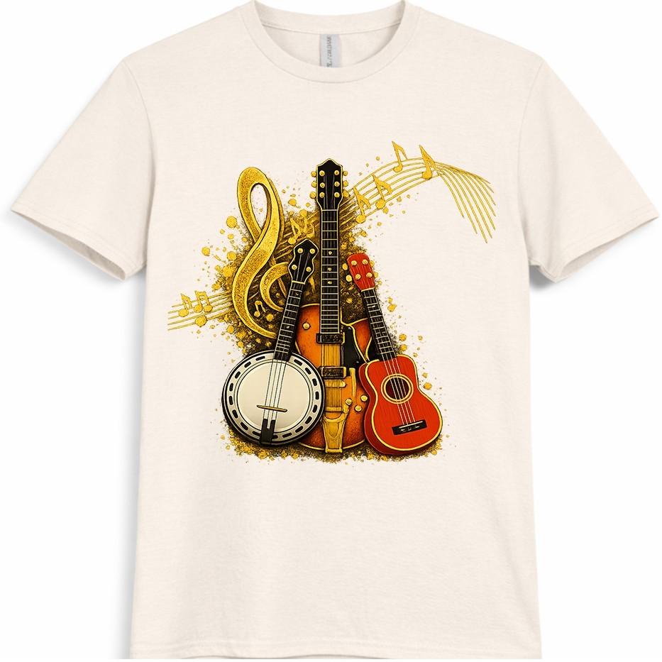 Guitar T-Shirt Music InstruUnisexts Banjo Country Folk Musician Lover Gift Tee