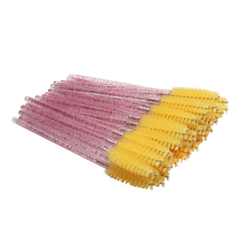 Pack of 50 Disposable Crystal Rod Eyelash and Eyebrow Spiral Brushes
