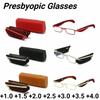 Fashionable Metal-Frame Anti Blue Light Presbyopia Glasses With Case Foldable Portable Reading Glasses Unisex +1.0 To +4.0