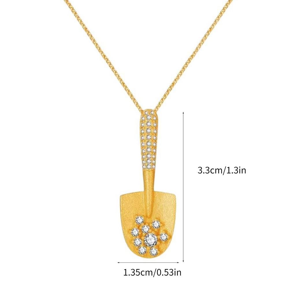 Elegante Collar de Pala de Amor con Acento de Diamantes Estilos Dulces Aleación Resistente Decoración para Mujeres Modernas