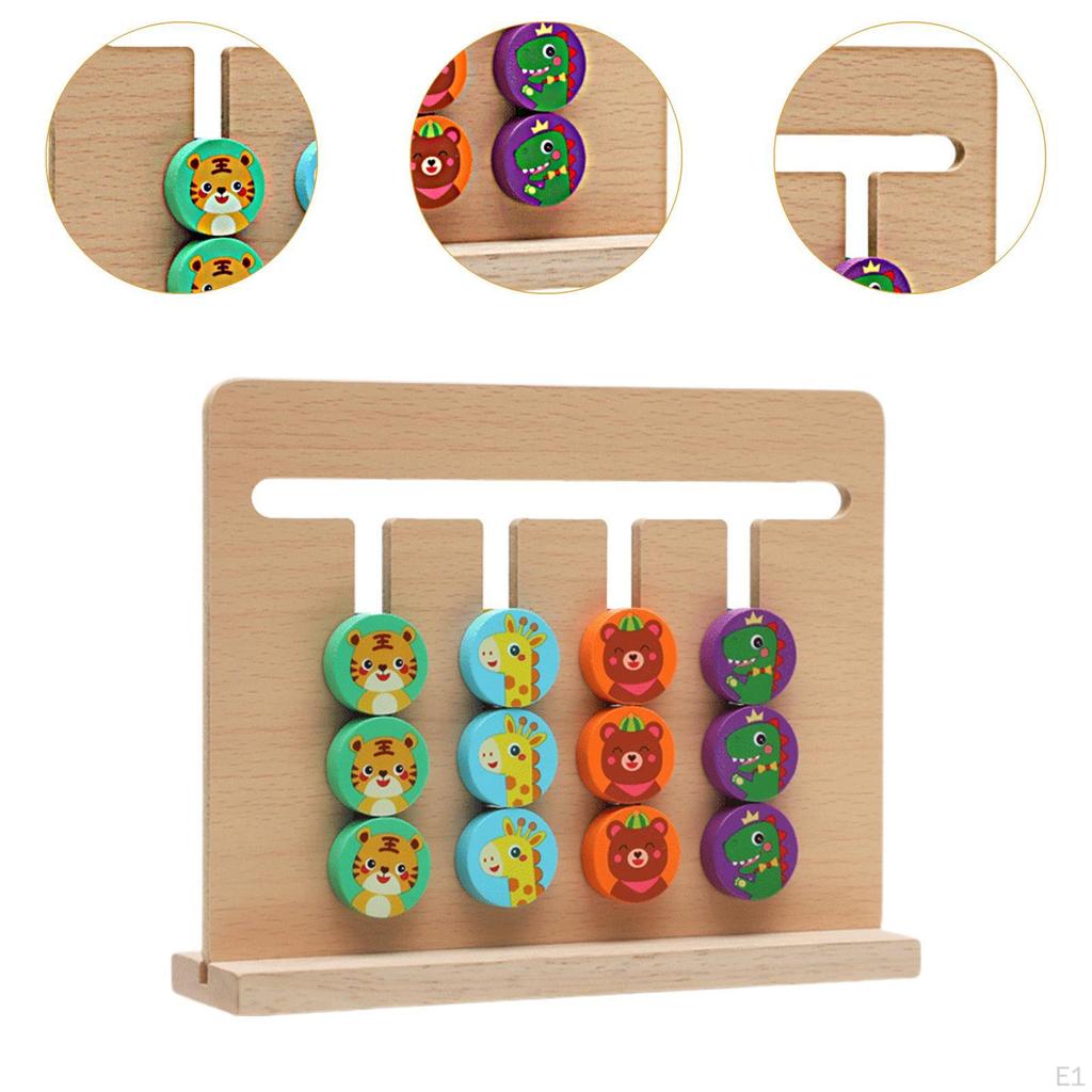Slide Puzzle Toys Color Shape Matching Learning Educational Jigsaw Fine Motor Skills for 3 4 5 Years