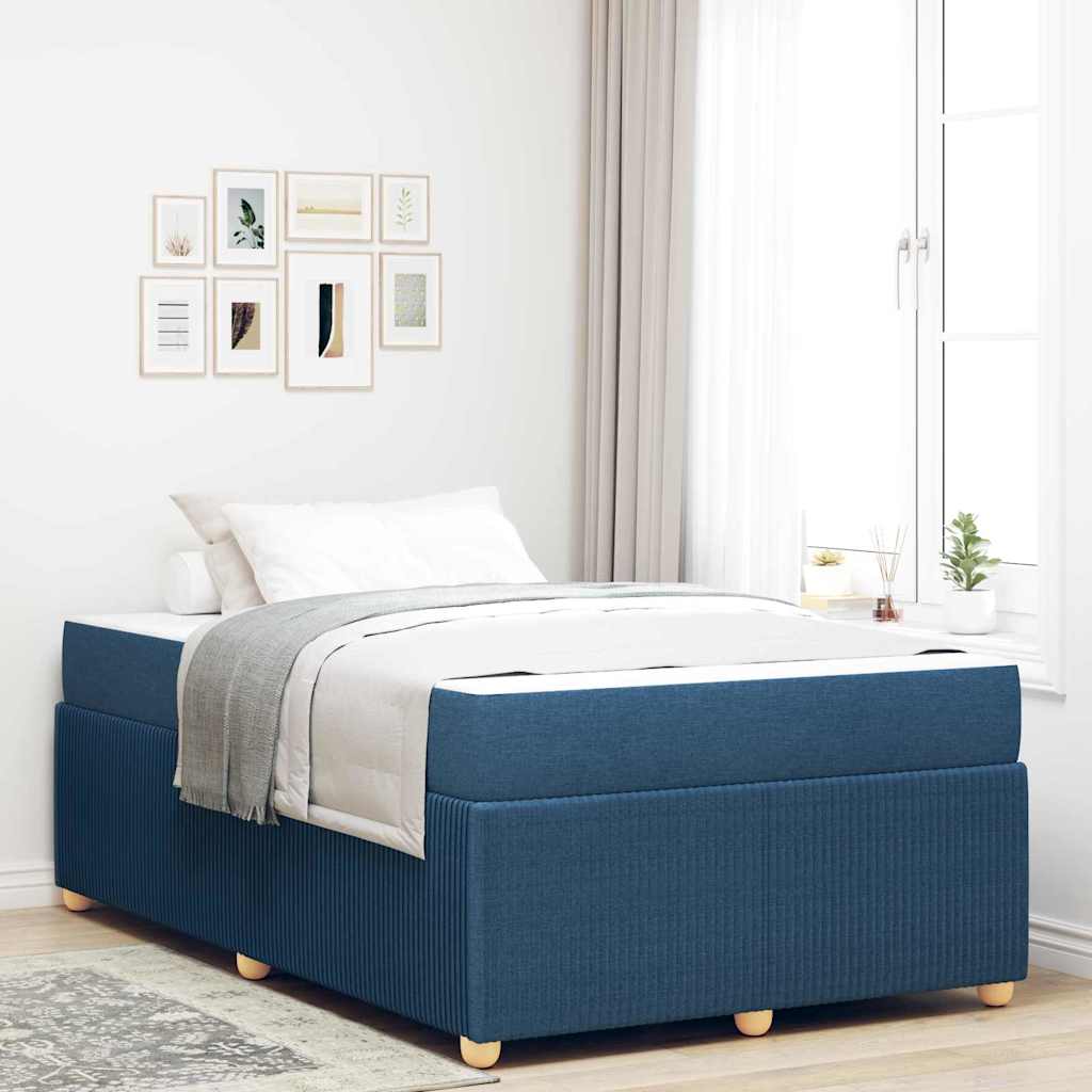 Bed Frame with Mattress Blue 120 x 190 cm Fabric