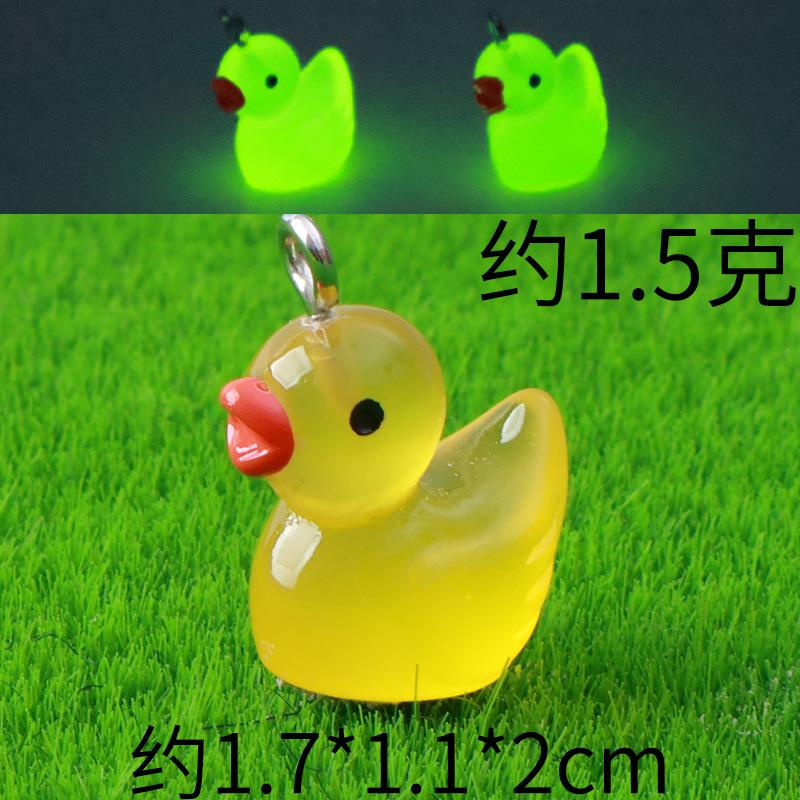 

50Pcs Luminous Colored Small Yellow Duck Pendant Cute Duck Mini Resin Charms Bulk For Diy Earrings Jewelry Accessories Keychain 50pc