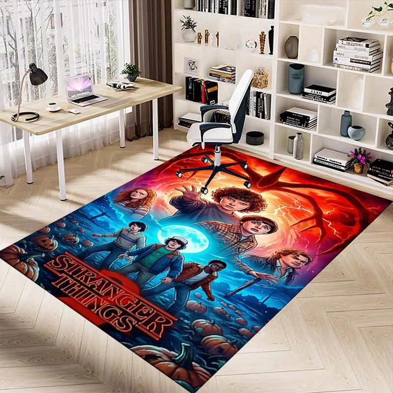 1pc Stranger Things Upside Down Adventure Carpet for Playroom Bedroom Living Room Sofa Home Decor,kids Game Area Rug Non-slip Floor Mat Y72982