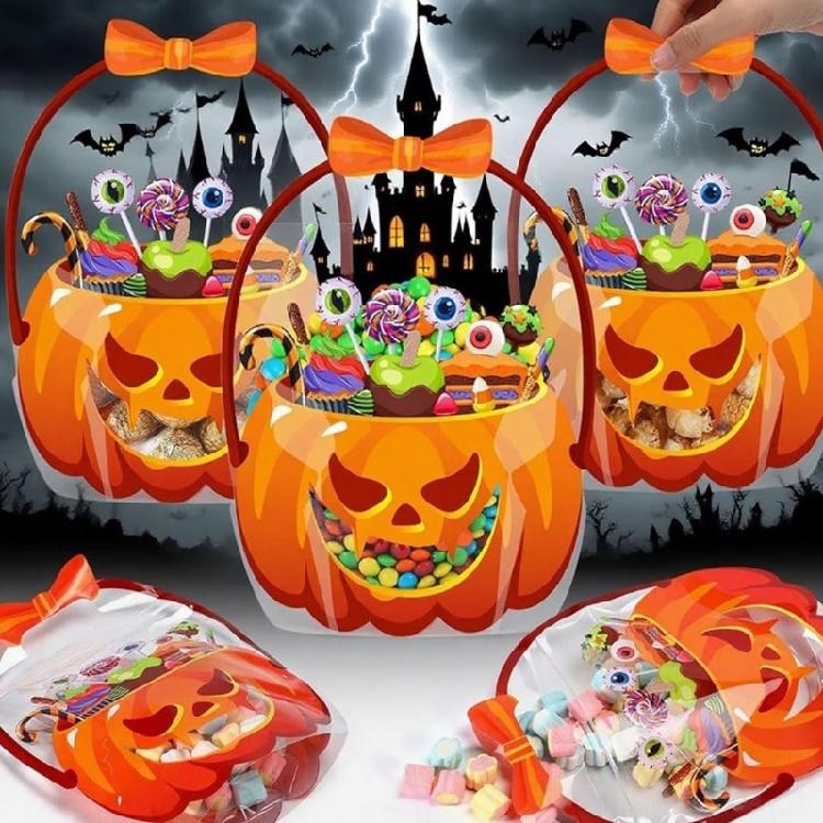 Elegant Transparent Halloween Snacks Bags Portable Party Decoration For Costume Parties Gift Exchange