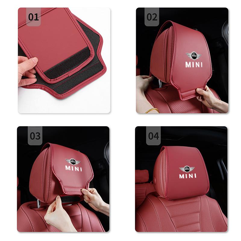 Car Seat Pillow Cover Auto Headrest Protective Shell For BMW Mini Works Cooper F54 F55 F56 F57 F60 R50 R52 R53 R55 R56 R57 R58