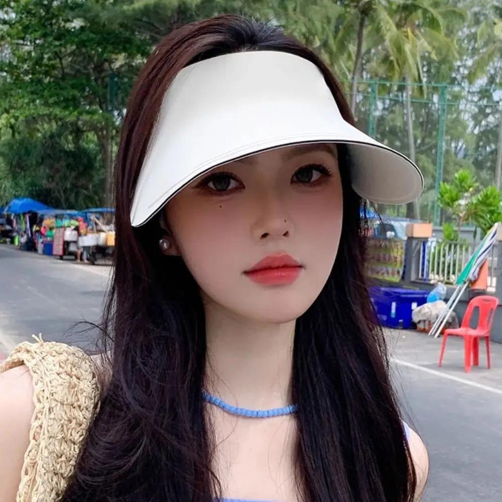 Breathable Seamless Visor Cap Foldable Beach Cap UV Protection Sunscreen Empty Top Cap  Summer
