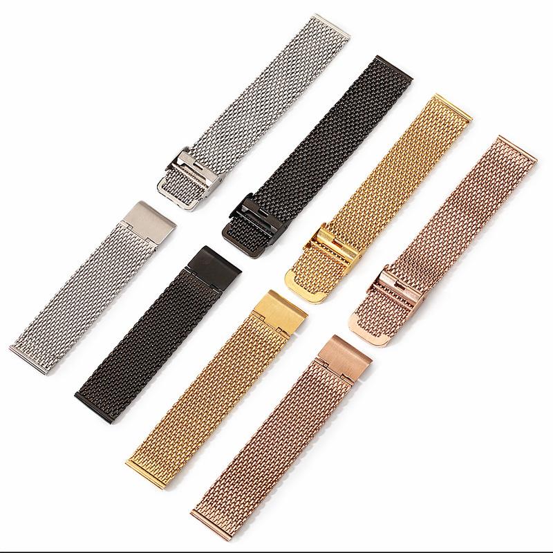 18mm 20mm 22mm 24mm 1.0 Thick Milanese Watch Strap Metal Watch Buckle Watch Band for Universal Waterproof Watch Bracelet