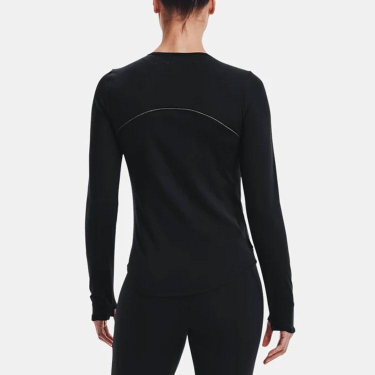 Under Armour Infused Meridian Crew Long Sleeve T-Shirt Women Tops Black 1360568-001
