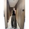 2026 Spring/Autumn Plus Size Women's American Hot Girl Cargo Pants - Casual, Loose, Versatile Wide-Leg Style