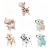 4D Dinosaur Dog Cat Standing Foil Balloons Animals Walking Balloon with Wheel for Kids Birthday Party Decoration Baby Shower
