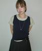 PLACE STUDIO Pintuck Cut-Out Logo Embroidery Sleeveless Set Short Sleeve T-Shirt_ 3 Colors