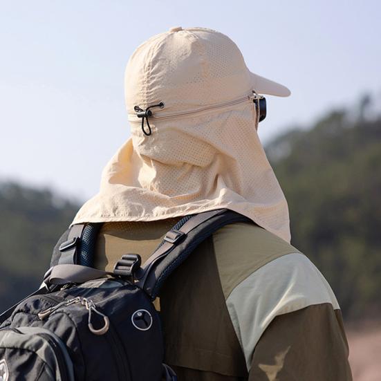 Cappello da Pesca con Design a Scialle Tesa Larga Protezione Solare Cappellino da Baseball Circonferenza Testa Regolabile Cappello da Sole da Trekking Outdoor