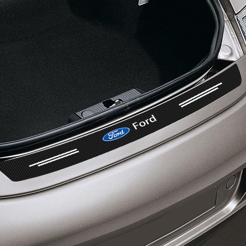 Carbon Fiber Car Trunk Rear Bumper 3D Sticker Guard Plate Protector For Ford Focus Mk2 Mk3 Fiesta Ranger Mondeo S-MAX Kuga Mustang Auto Goods