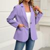 Women's Fashion Long Sleeve  Color Lightweight Casual Business Fit  Pocketed Cardigan Jacket