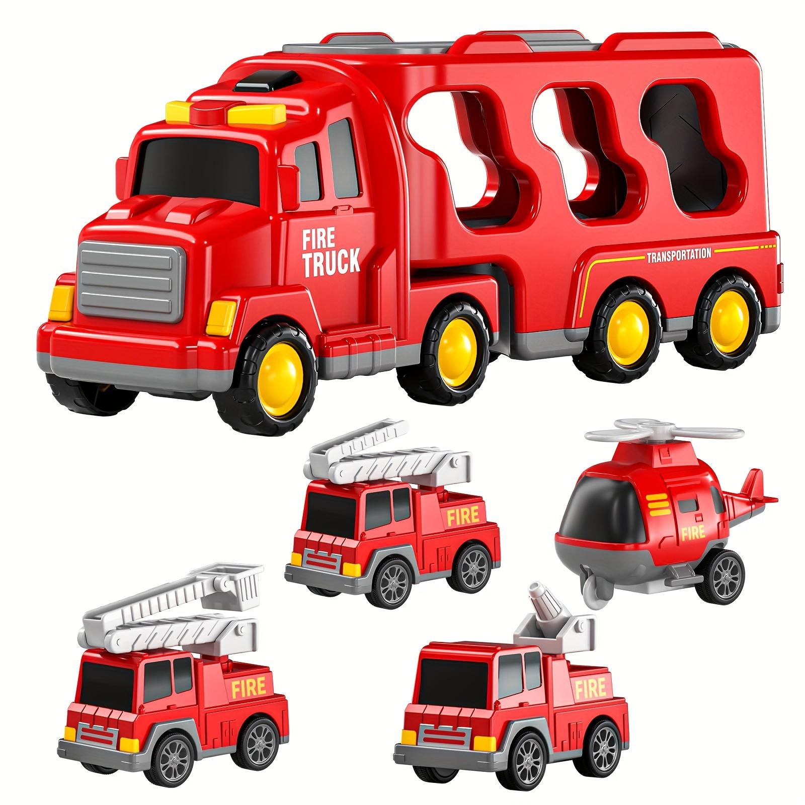

Наборы игрушечных пожарных машин, подходящие для детей старше 2 лет, 5 в 1, игрушечные пожарные машины, наборы игрушек с фрикционным приводом, цвет аксессуаров случайный красный