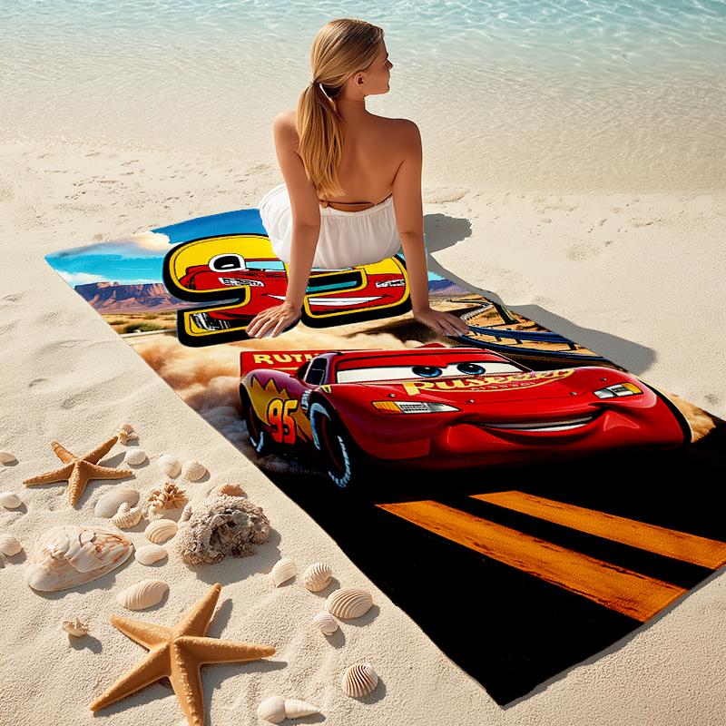 Lightning McQueen Beach Towel Outdoor Camping Beach Towel for Vacation Swim Outdoor Pool Absorbent Bath Towel