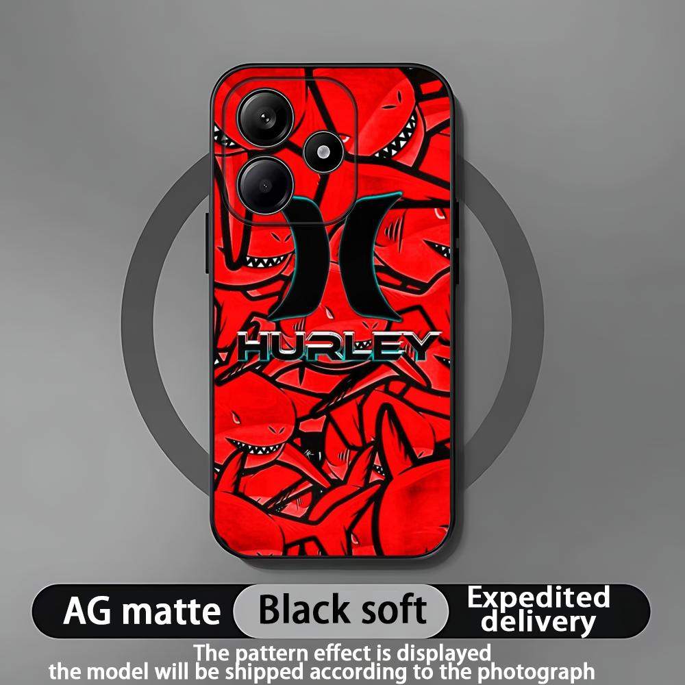 Hot Brand Hurley Phone Case For Xiaomi Redmi Note 14 13 12 11 Pro Plus S 5G 4G Soft Black Phone Cover