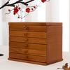 Vintage Chinese Wooden Jewelry Storage Box Hollow Multi-Layer Display Organizer Elegant Jewelry Collection Case Decorative Storage Box